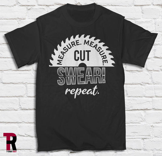 Measure Cut Swear Repeat Unisex Softstyle T-Shirt - SKU