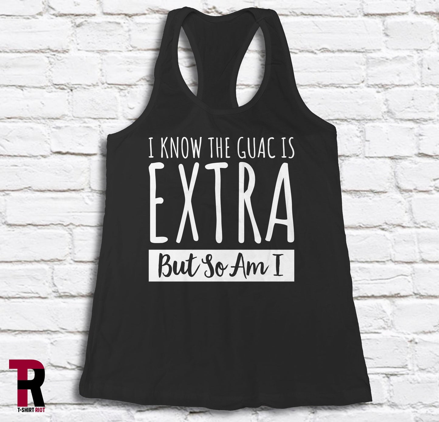 Guac Is Extra But So Am I Women's Bella+Canvas Racerback Tank Top | Cinco de Mayo Tank - SKU