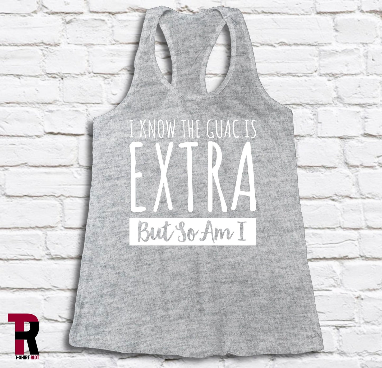 Guac Is Extra But So Am I Women's Bella+Canvas Racerback Tank Top | Cinco de Mayo Tank - SKU