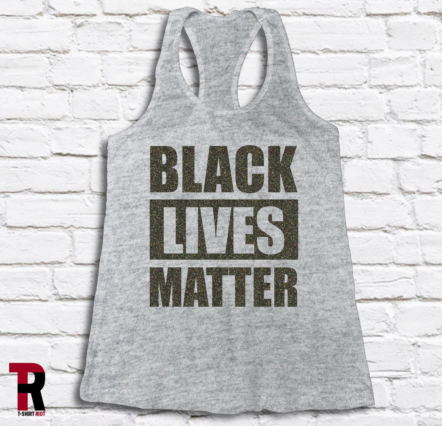 BLACK LIVES MATTER Women's Soft Style Tank | Black Sparkle Ink - SKU