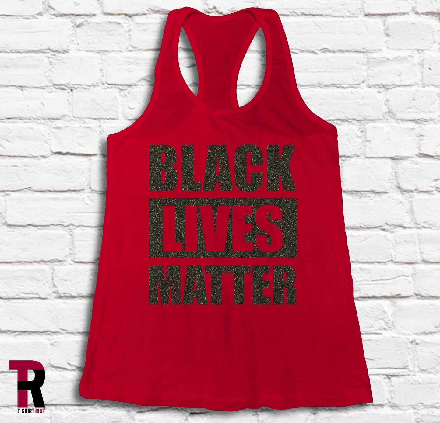 BLACK LIVES MATTER Women's Soft Style Tank | Black Sparkle Ink - SKU