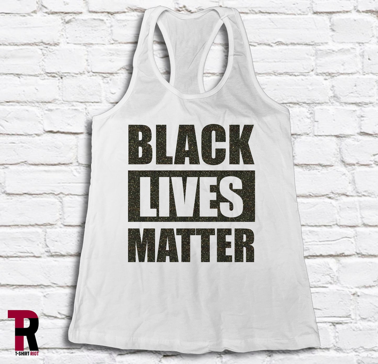 BLACK LIVES MATTER Women's Soft Style Tank | Black Sparkle Ink - SKU