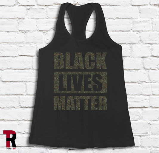 BLACK LIVES MATTER Women's Soft Style Tank | Black Sparkle Ink - SKU