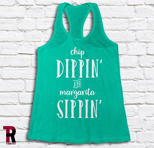 Chip Dippin' And Margarita Sippin' Women's Soft Style Tank Top - SKU