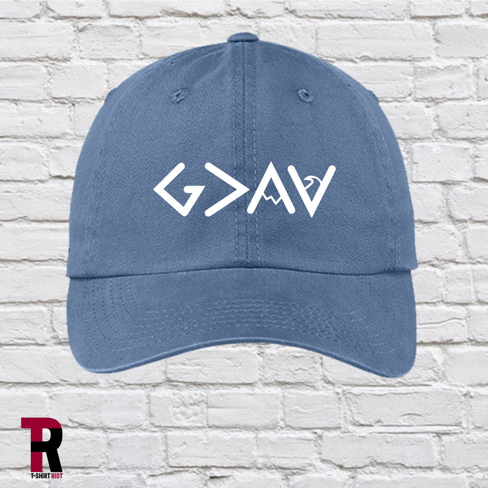 God is Greater Than Highs and Lows | Low Profile Garment Washed Unstructured Hat - SKU