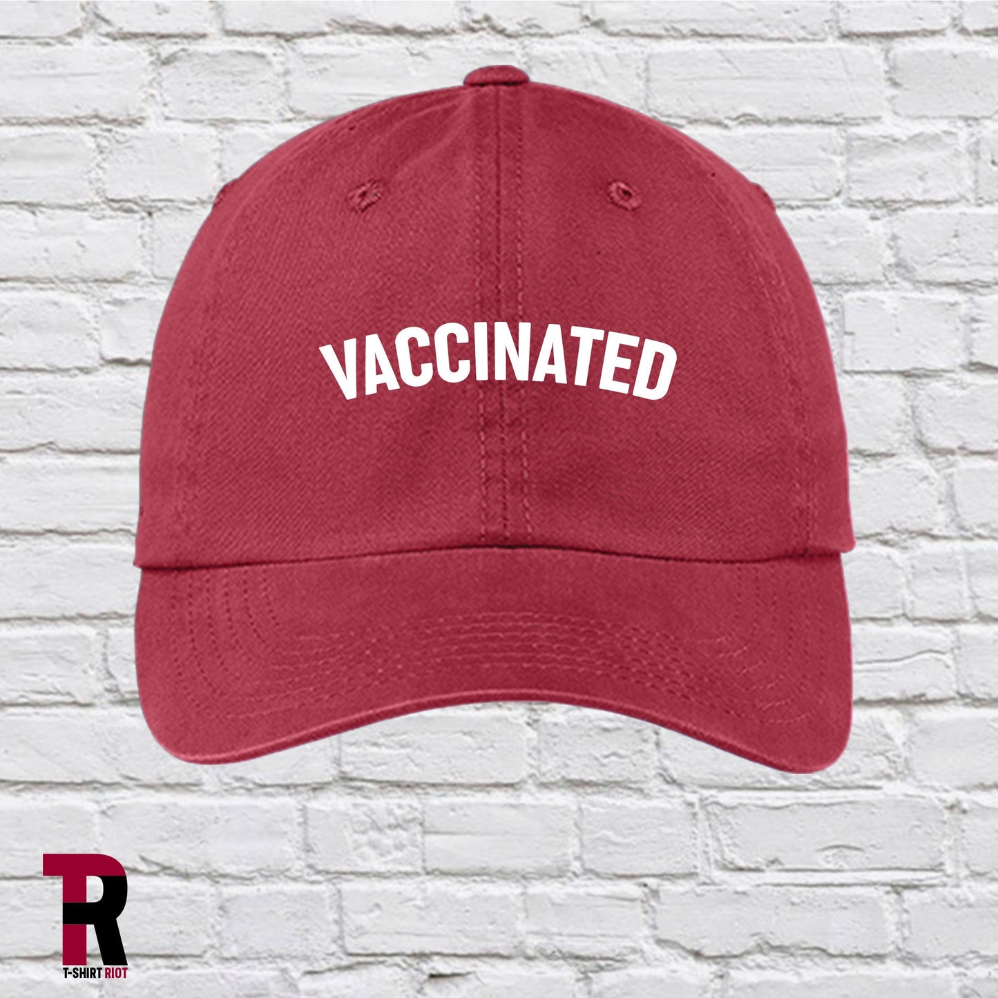 VACCINATED Garment Washed Vintage Dad Hat | Low Profile Garment Washed Unstructured Hat - SKU