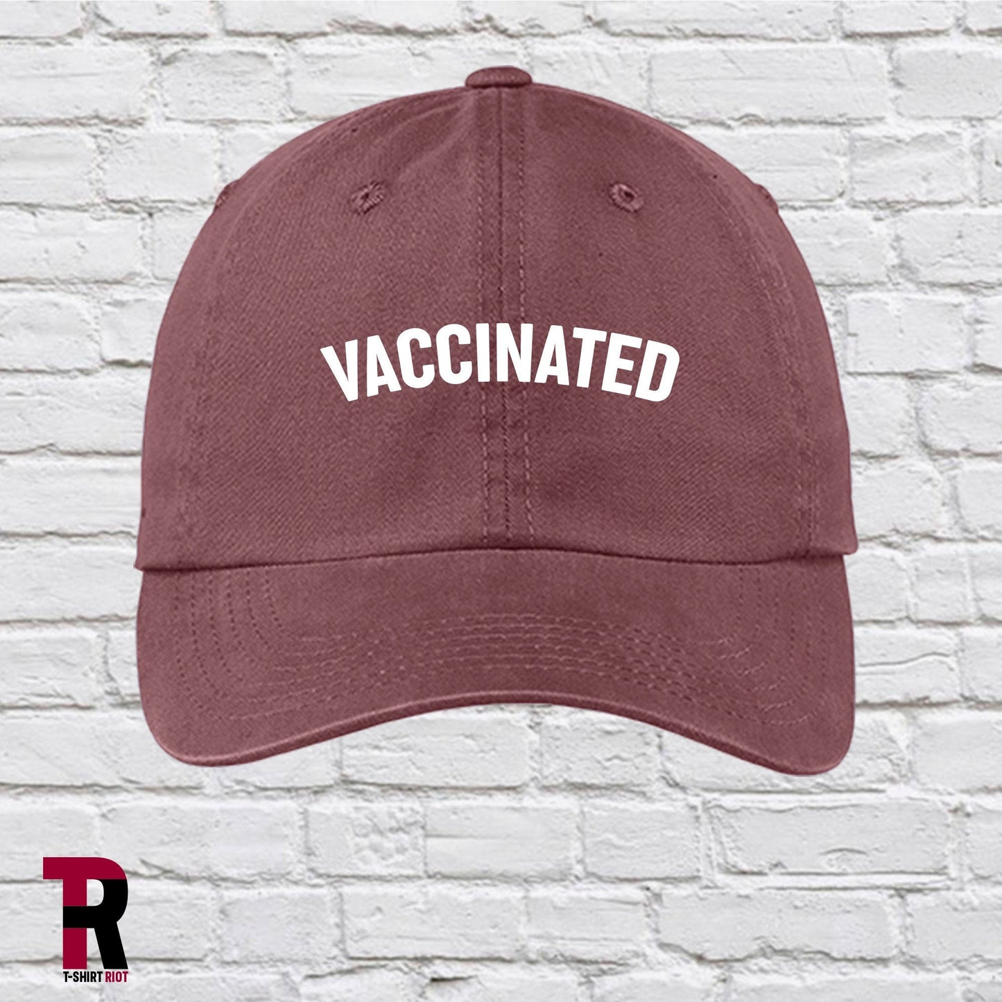 VACCINATED Garment Washed Vintage Dad Hat | Low Profile Garment Washed Unstructured Hat - SKU