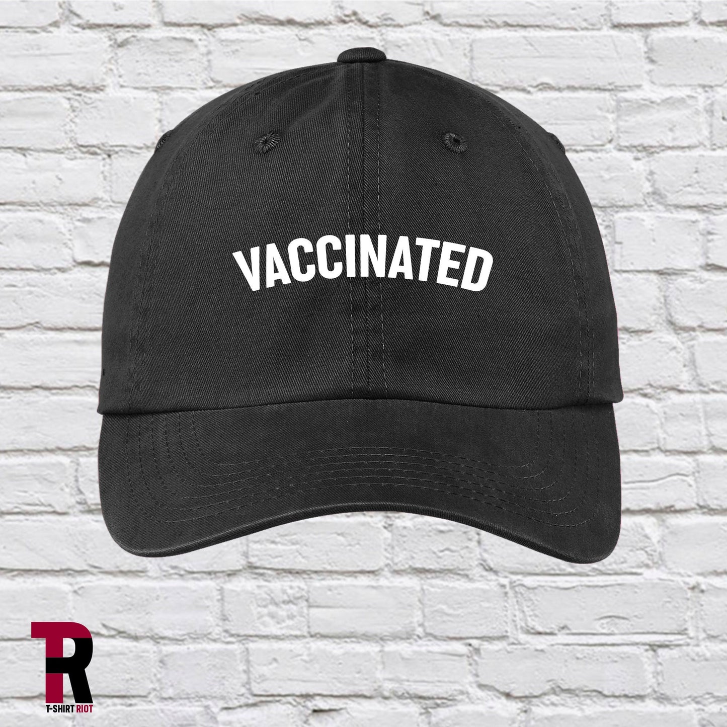 VACCINATED Garment Washed Vintage Dad Hat | Low Profile Garment Washed Unstructured Hat - SKU