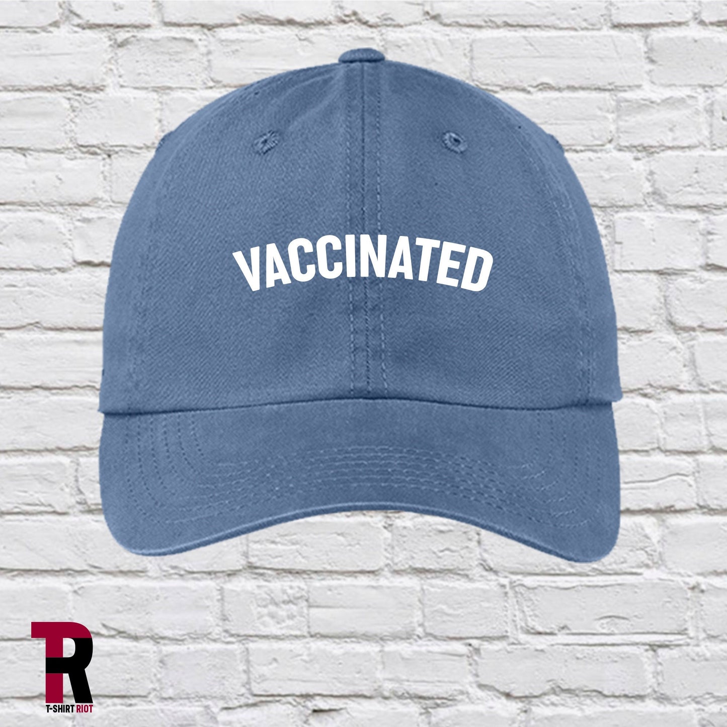 VACCINATED Garment Washed Vintage Dad Hat | Low Profile Garment Washed Unstructured Hat - SKU