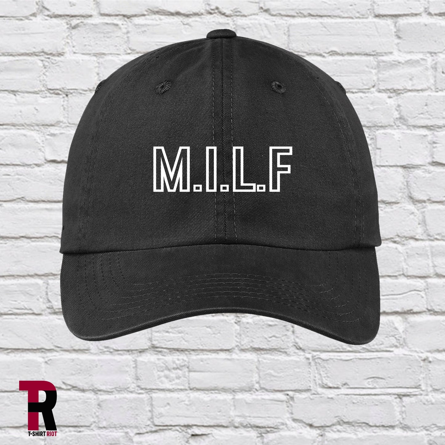 M.I.L.F Garment Washed Low Profile Hat | Funny Hats for Moms - SKU