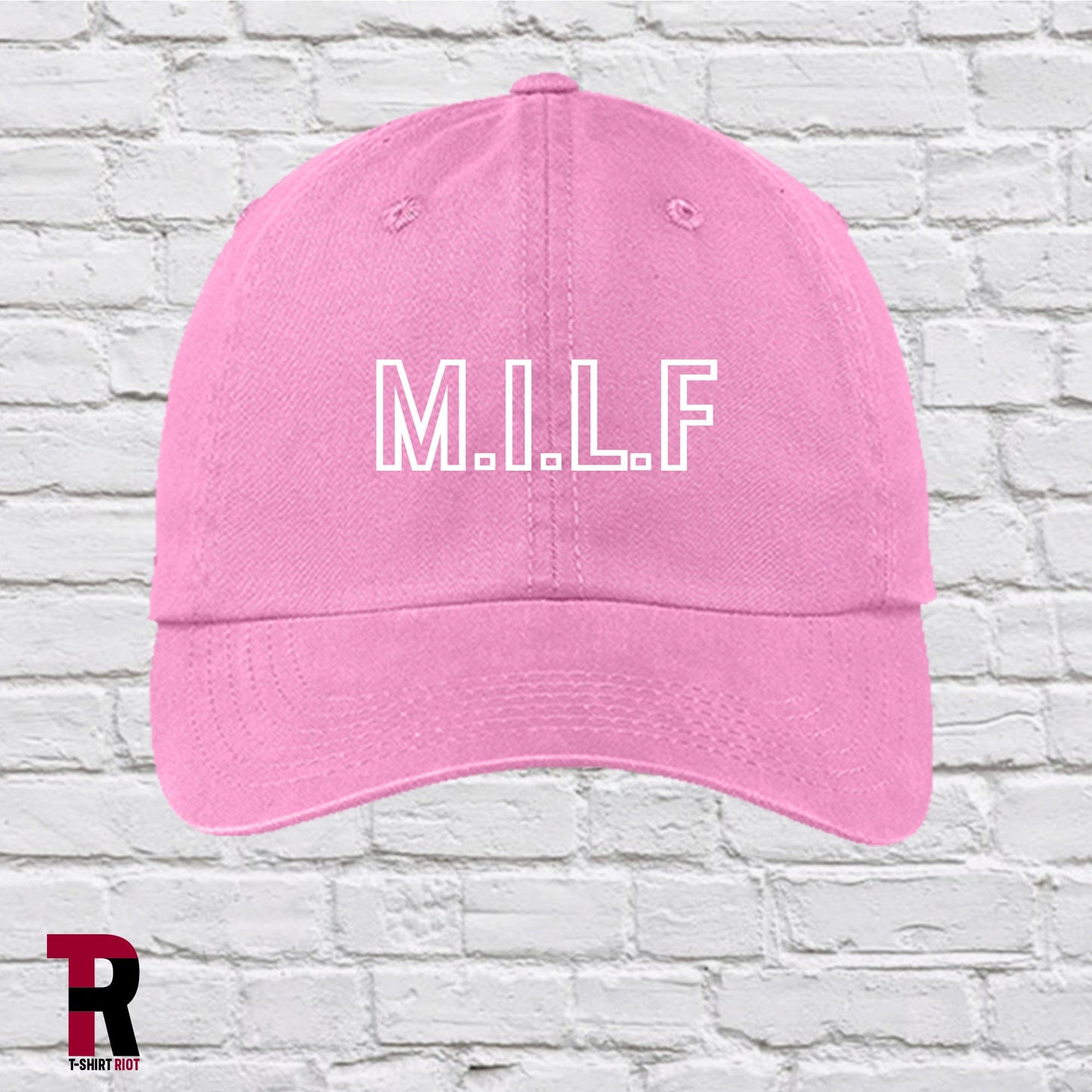 M.I.L.F Garment Washed Low Profile Hat | Funny Hats for Moms - SKU