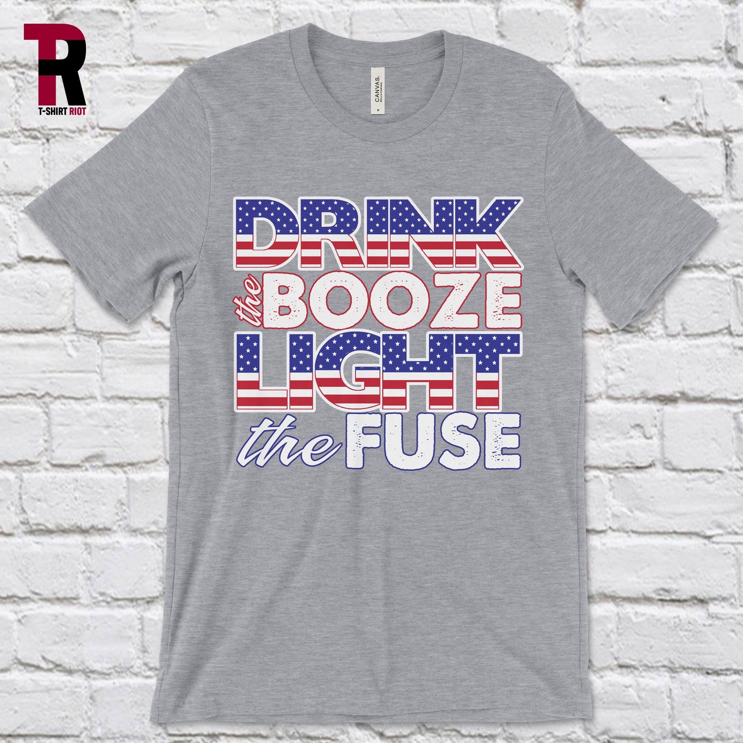 DRINK the BOOZE Light the FUSE Unisex Softstyle T-Shirt | Fourth of July - SKU