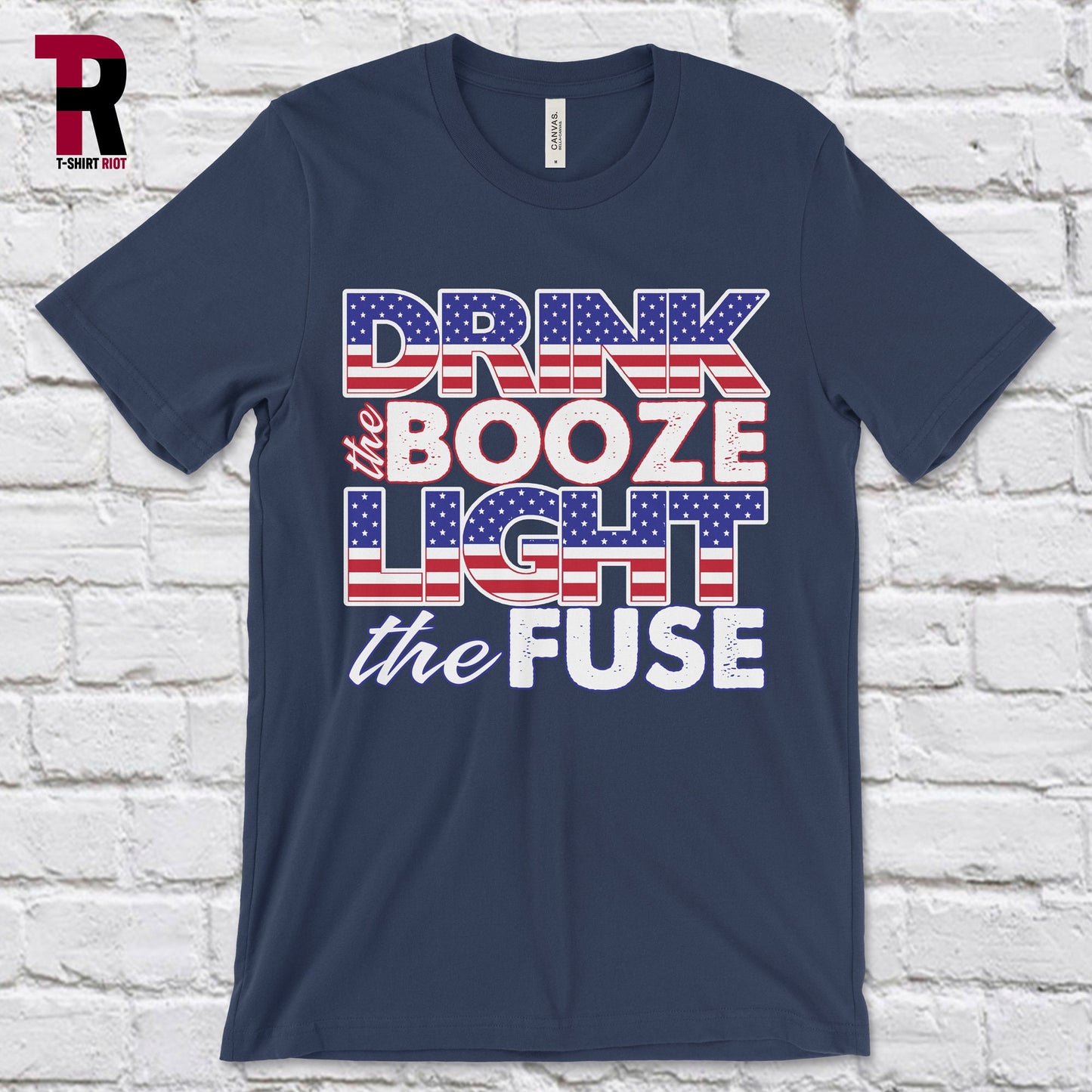 DRINK the BOOZE Light the FUSE Unisex Softstyle T-Shirt | Fourth of July - SKU