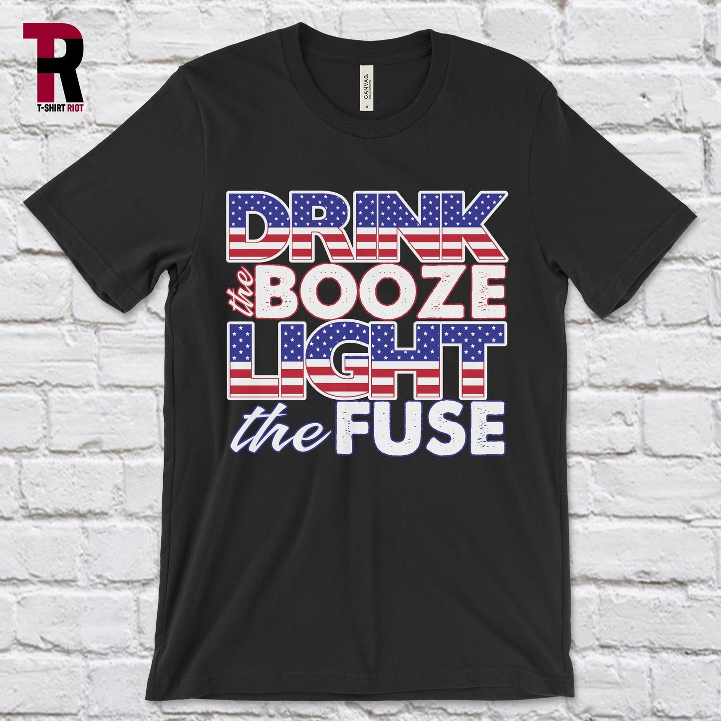 DRINK the BOOZE Light the FUSE Unisex Softstyle T-Shirt | Fourth of July - SKU