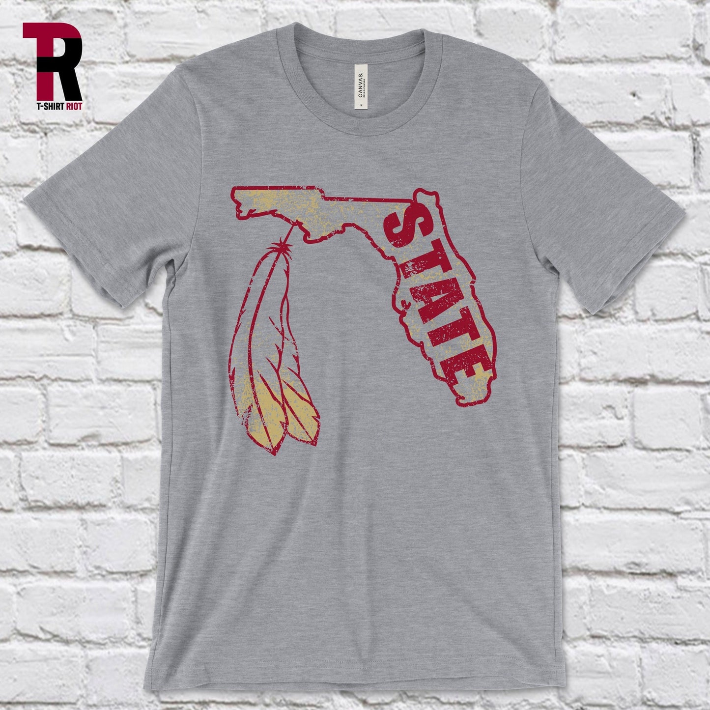 Garnet and Gold FSU Unisex District T-Shirt | Seminoles Tee | Florida State | College Football Tee | DTG Shirt | FSU Sports | Spear Shirt - SKU