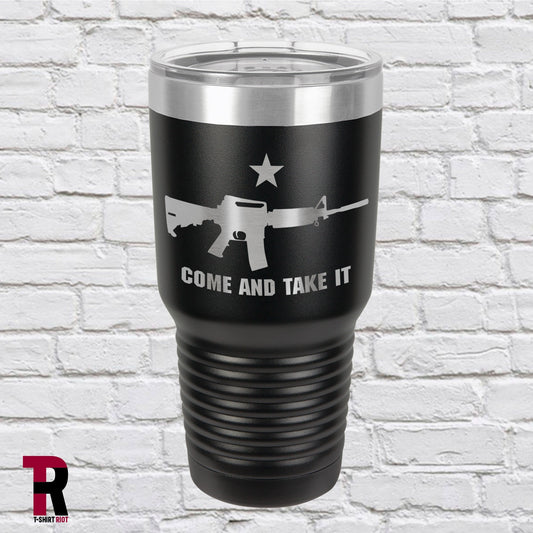 Come and Take It Rifle Laser Engraved 30oz Insulated Tumbler - SKU