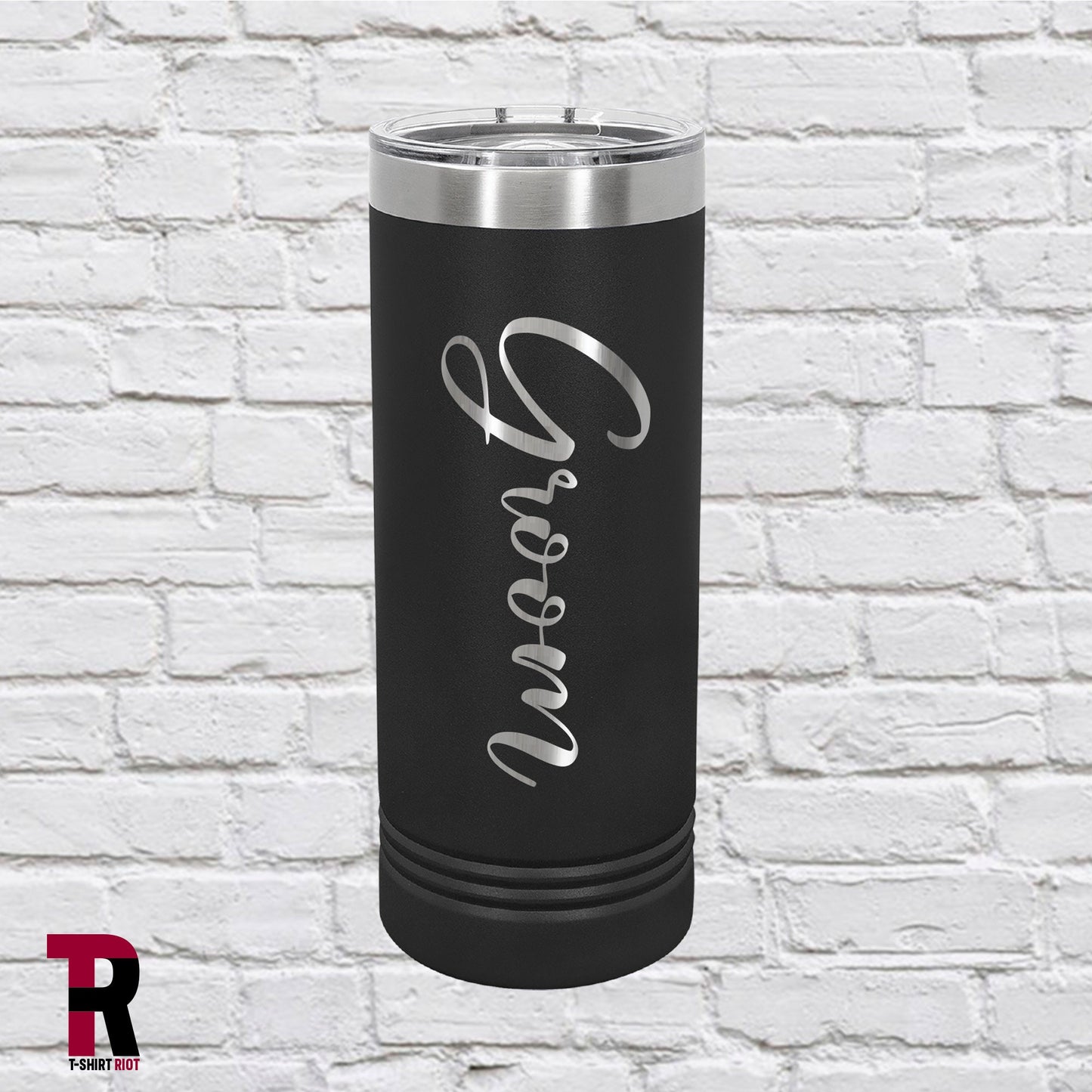 Bride and Groom Laser Engraved 22oz Insulated Skinny Tumbler - SKU