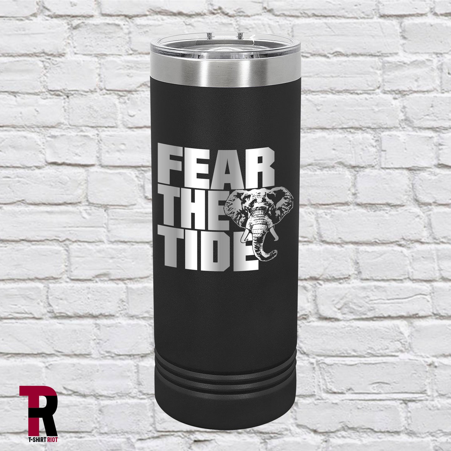 Fear The Tide Laser Engraved 22oz Insulated Skinny Tumbler | University of Alabama - SKU