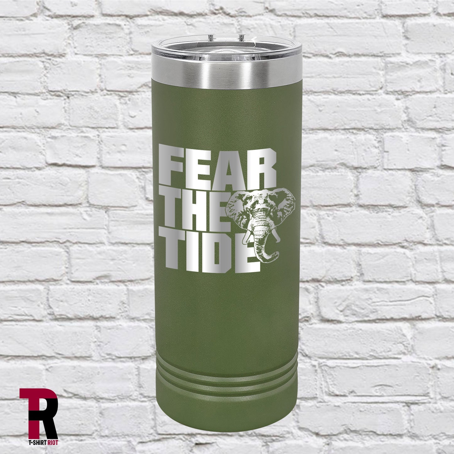 Fear The Tide Laser Engraved 22oz Insulated Skinny Tumbler | University of Alabama - SKU